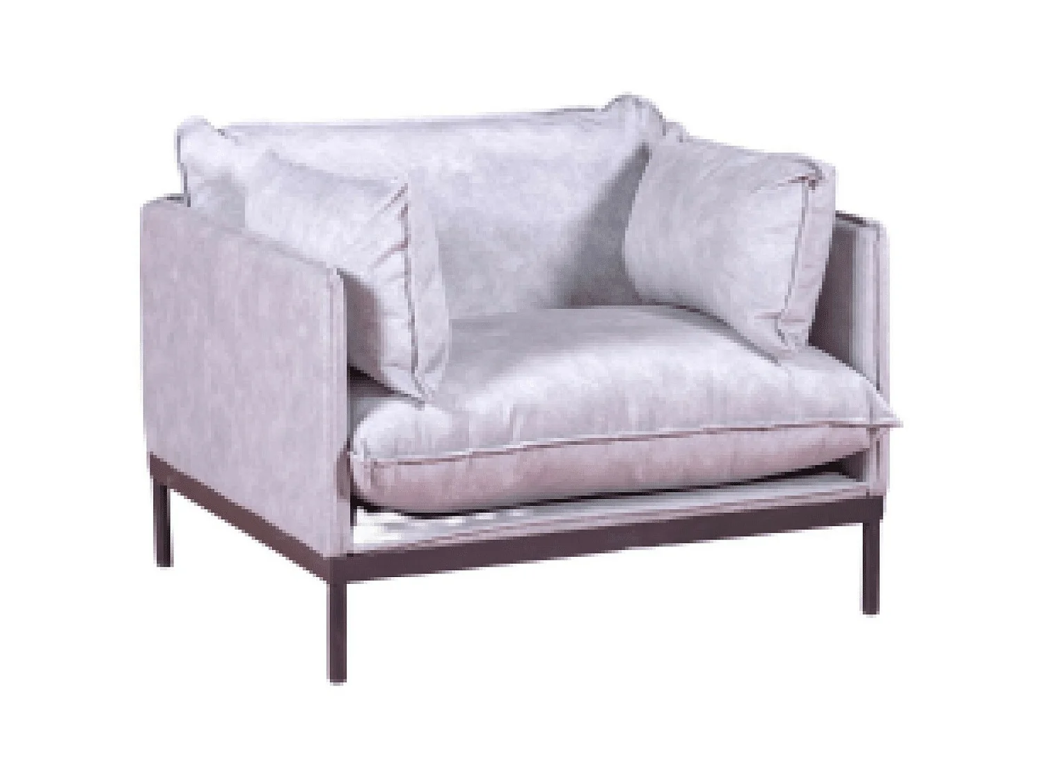 Canapé 1 place recouvert de polyester - Skyline - Gris