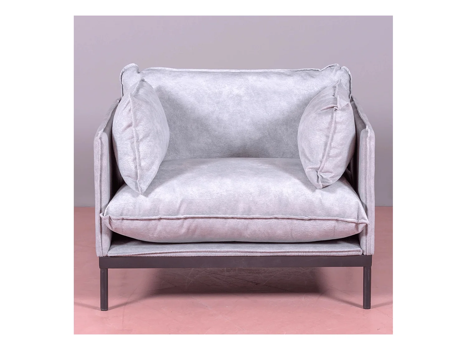 Sofá de 1 plaza tapizado en poliéster - Skyline - Gris