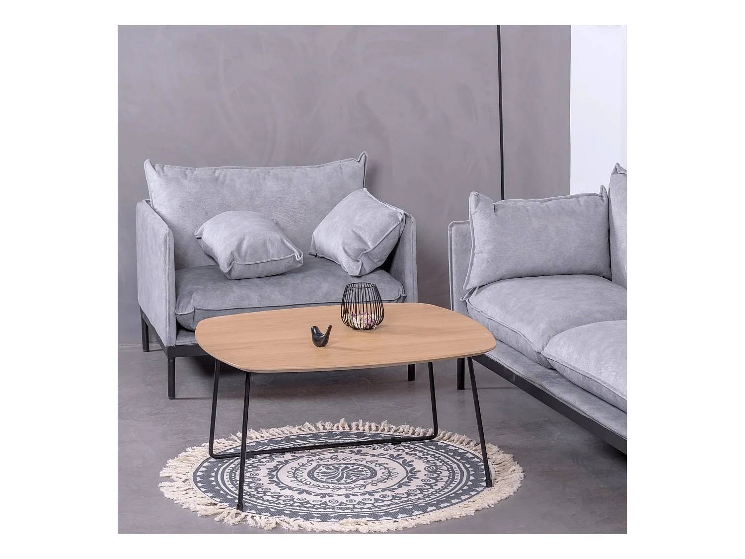 Sofá de 1 plaza tapizado en poliéster - Skyline - Gris