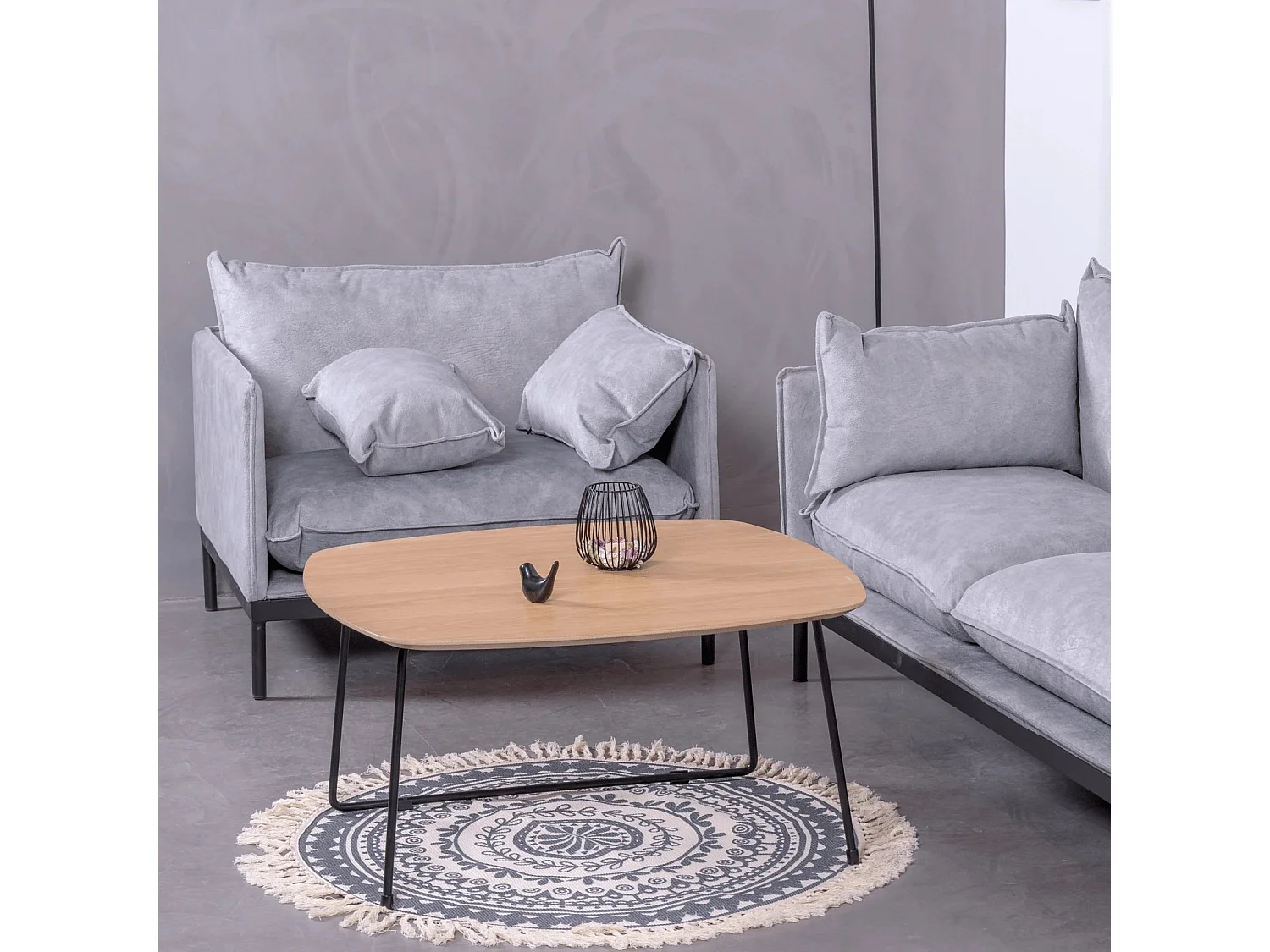 Canapé 1 place recouvert de polyester - Skyline - Gris