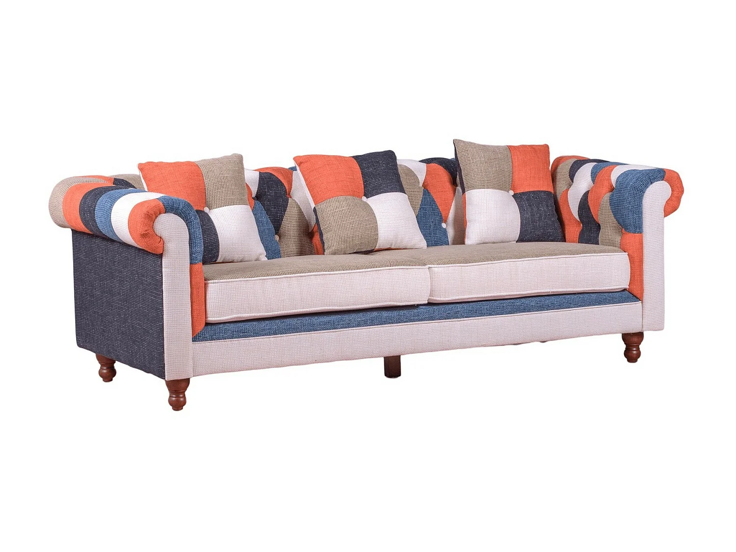 Sofá de 3 plazas tapizado en patchwork - Chesterfield - Patchwork