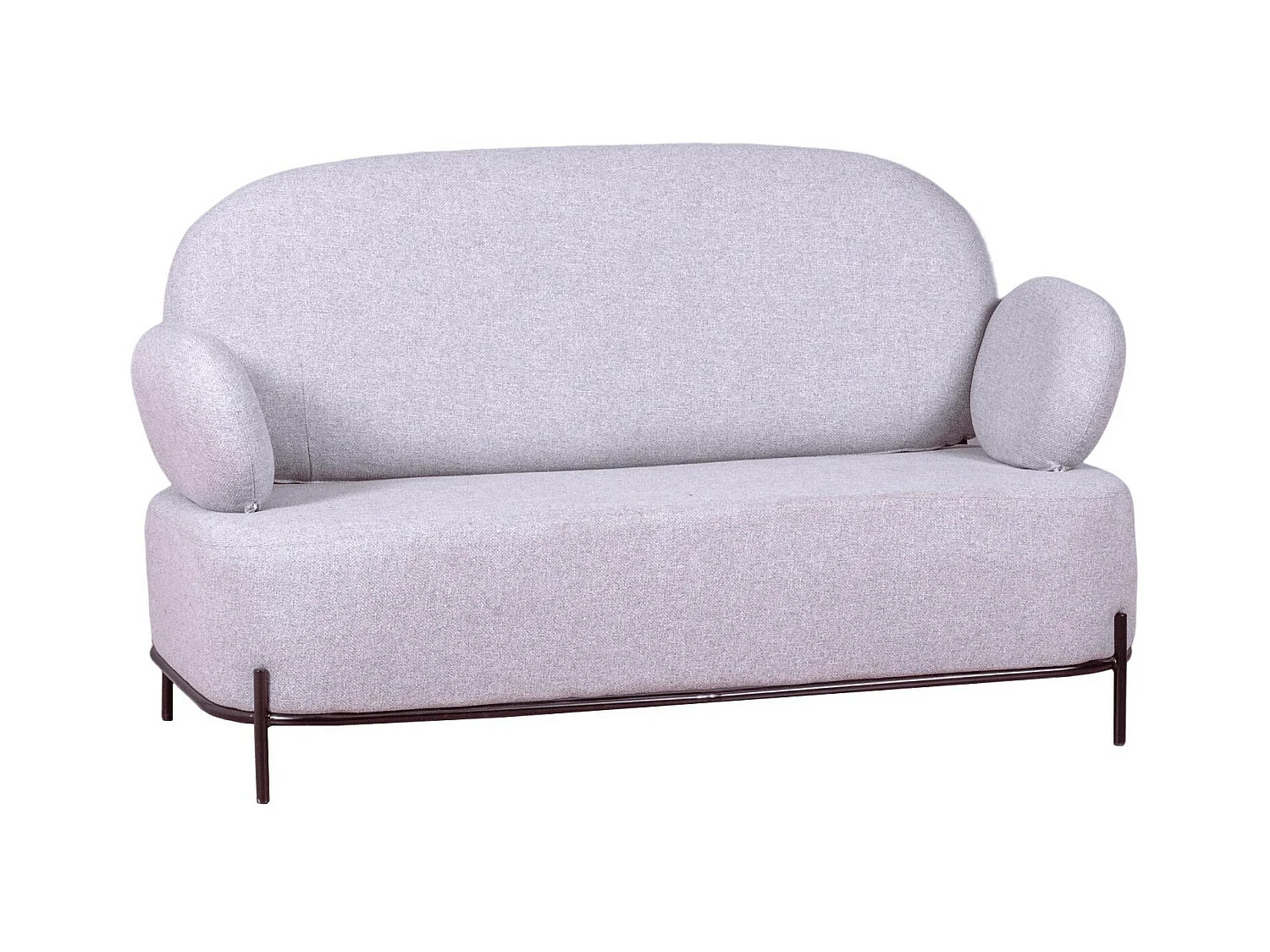 Canapé 2 places au design minimaliste avec accoudoirs - Clair - Gris