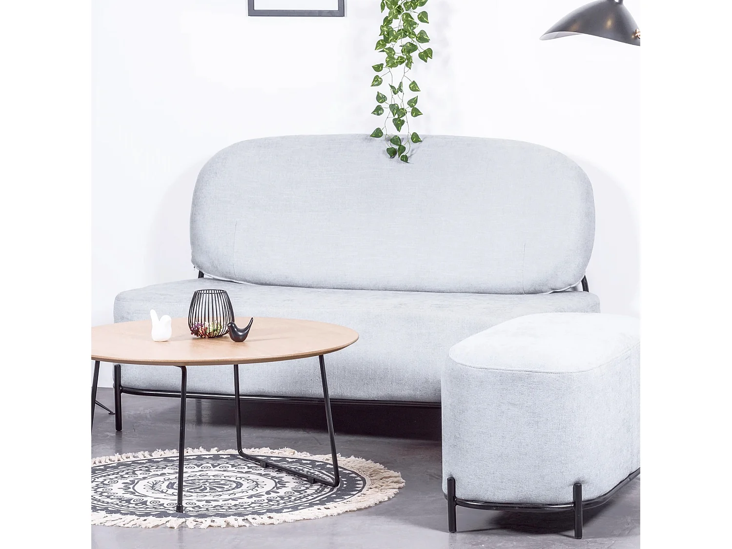 2-zitsbank met een minimalistisch design - Clair - Grijs