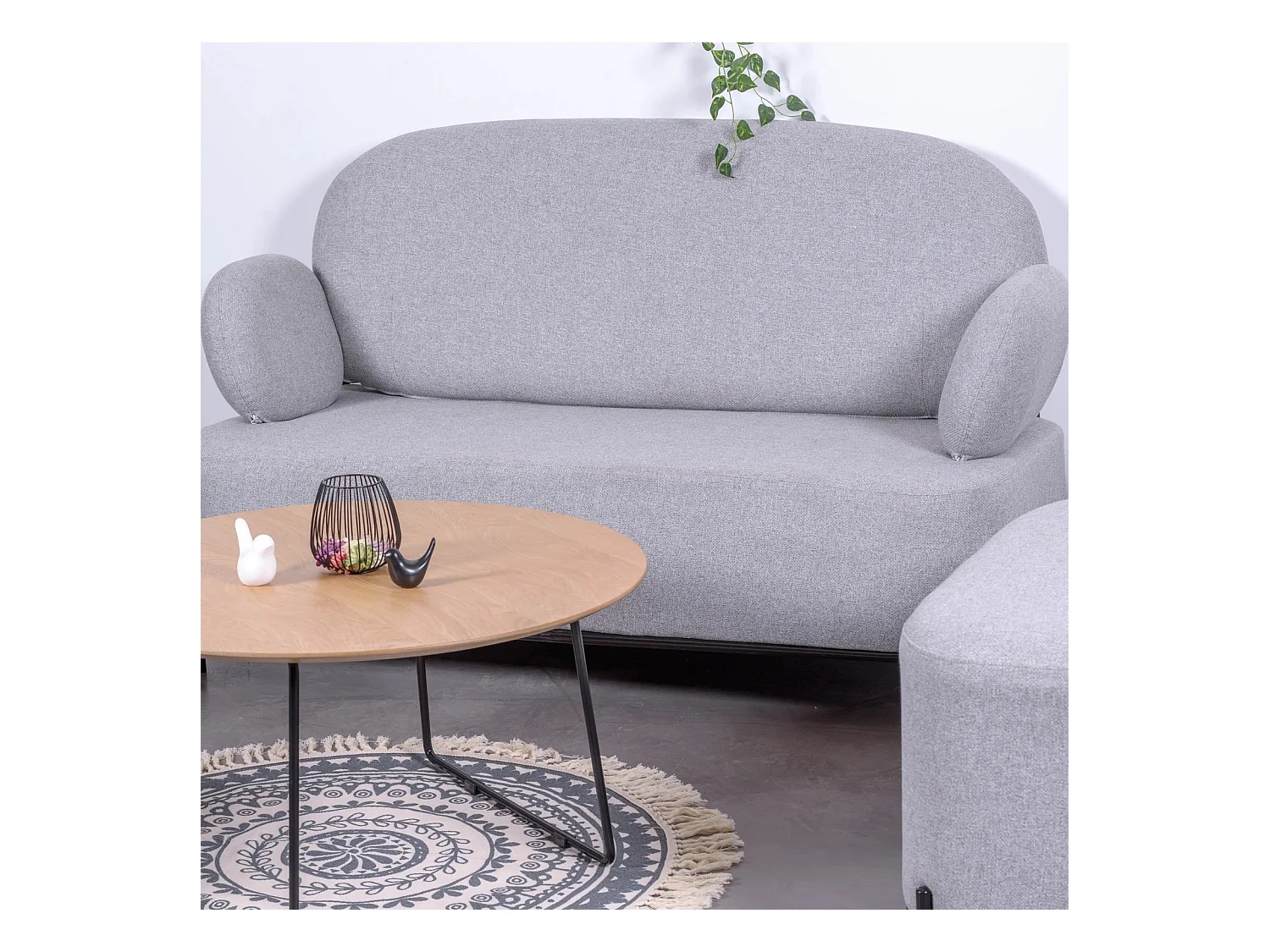 Canapé 2 places au design minimaliste Clair - Gris