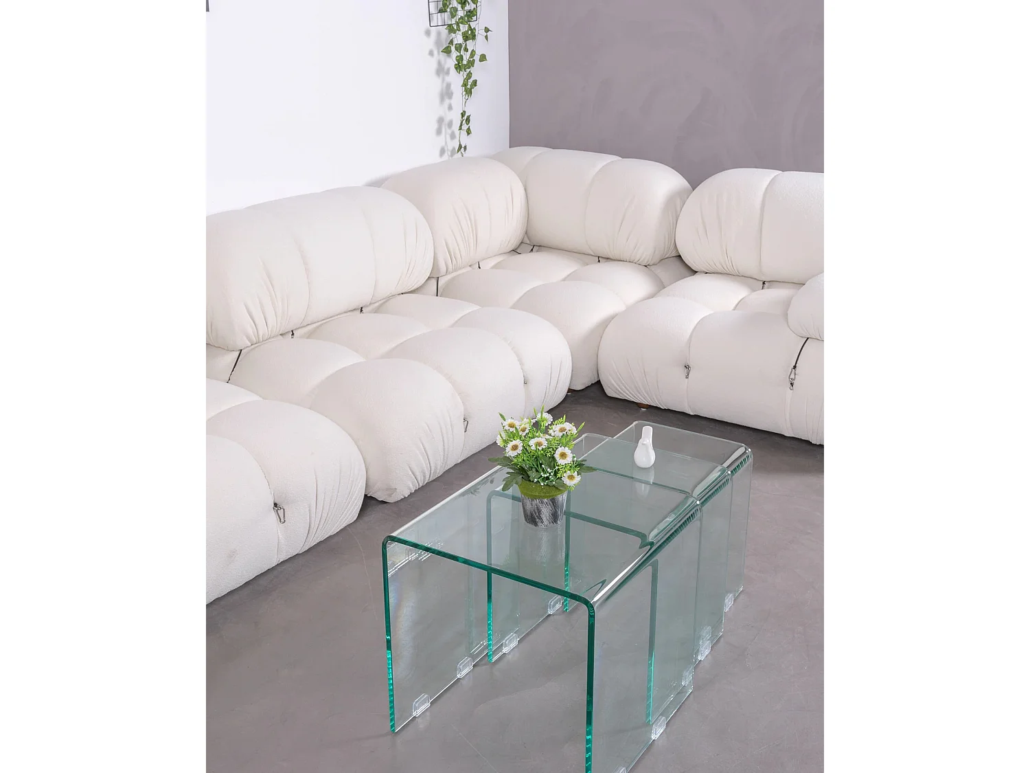 4-delige "L"-vormige modulaire bank - Laurel - Wit