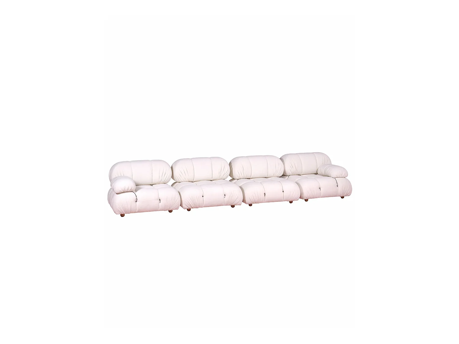 4-delige modulaire bank bekleed met bouclé - Laurel - Wit