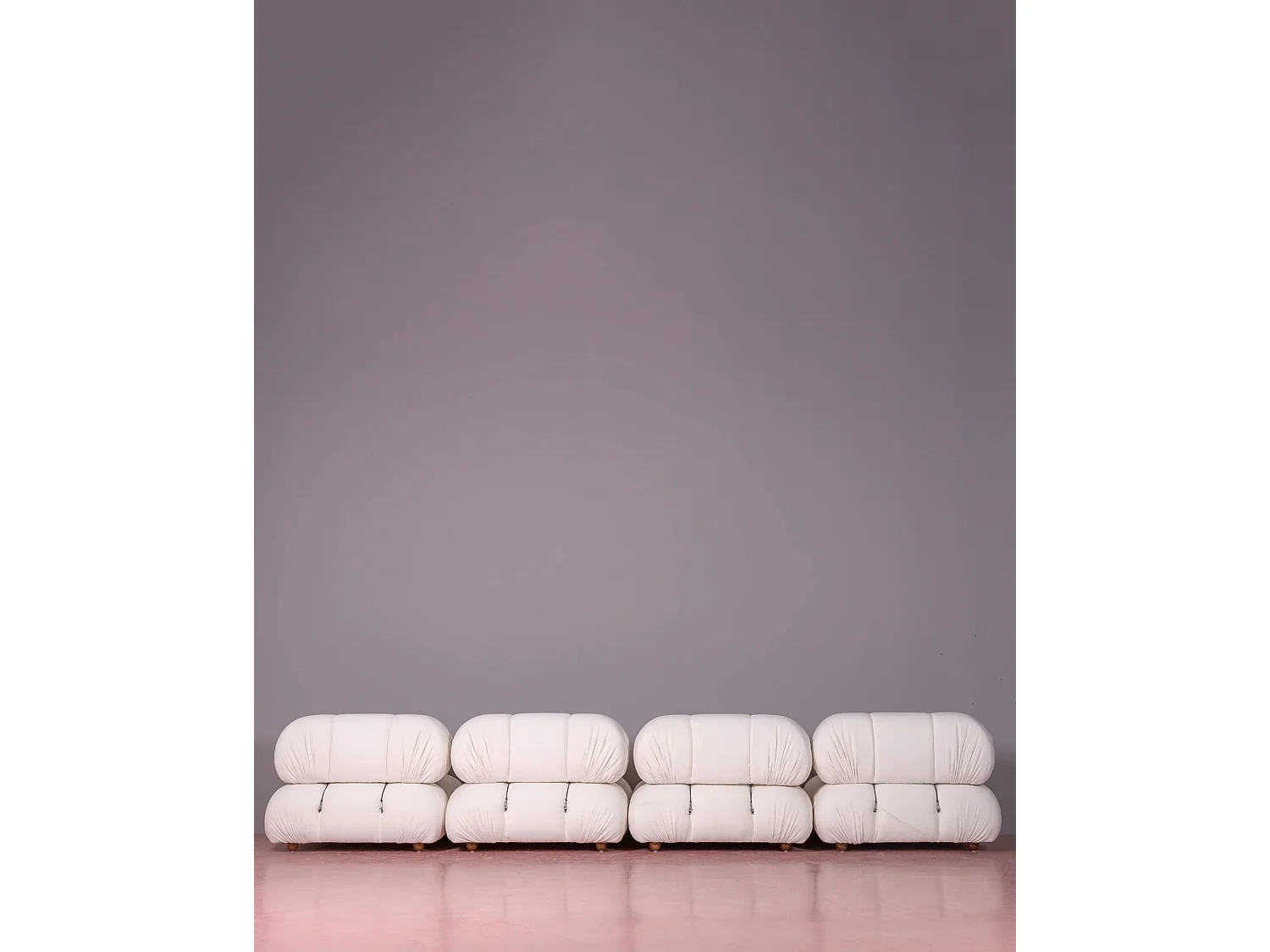 4-delige modulaire bank bekleed met bouclé - Laurel - Wit