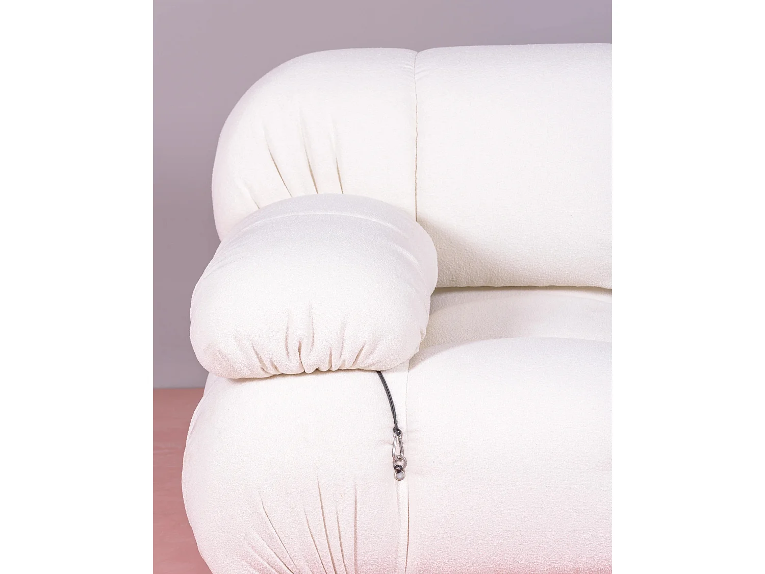 4-delige modulaire bank bekleed met bouclé - Laurel - Wit