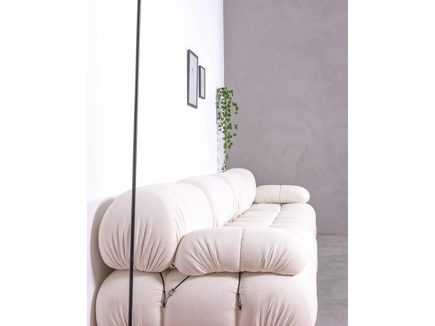 4-delige modulaire bank bekleed met bouclé - Laurel - Wit