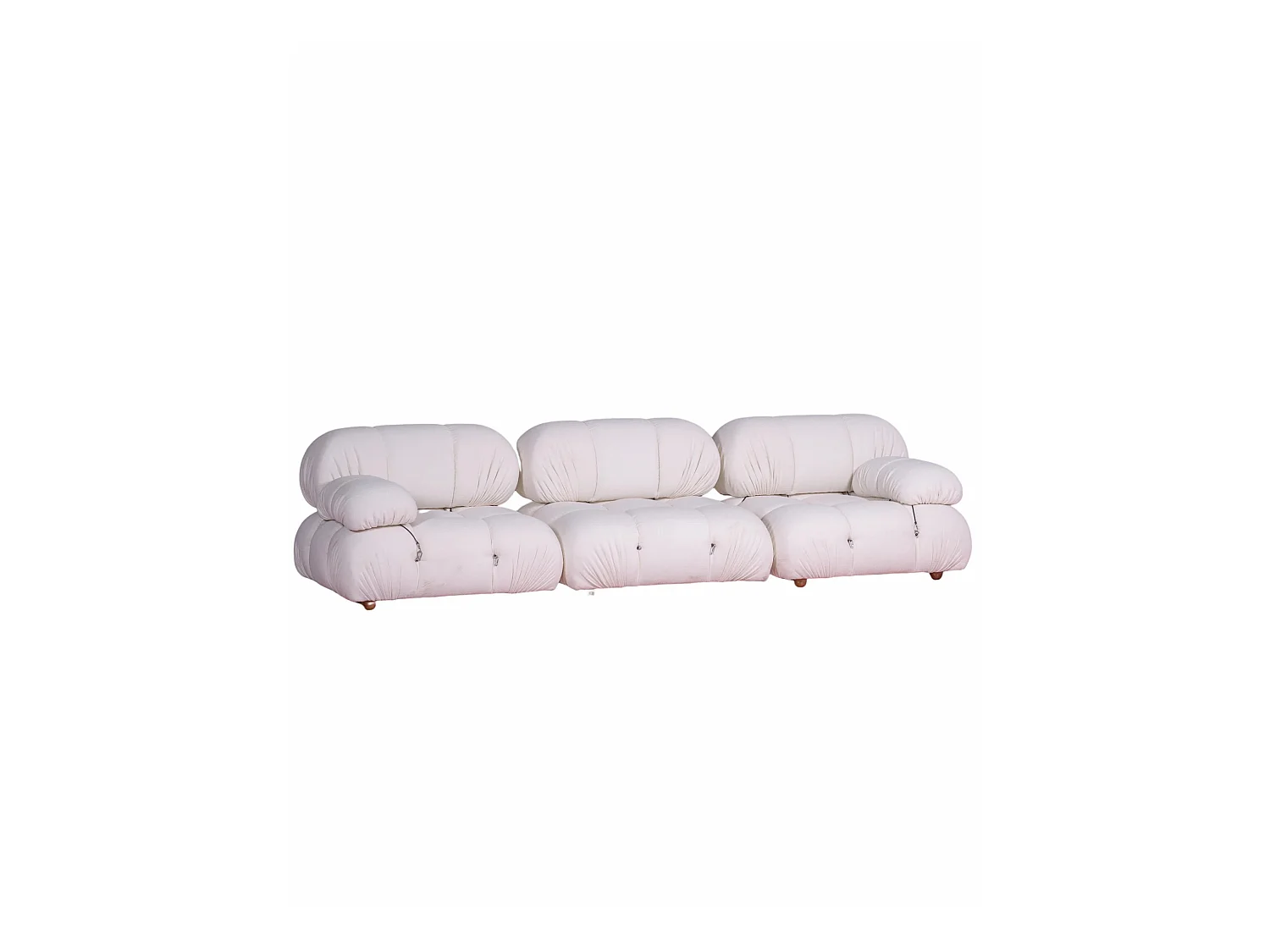 3-delige modulaire bank bekleed met bouclé - Laurel - Wit