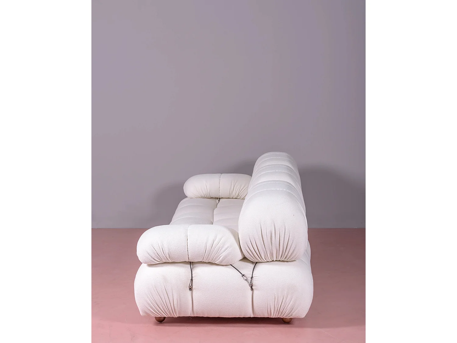 3-delige modulaire bank bekleed met bouclé - Laurel - Wit