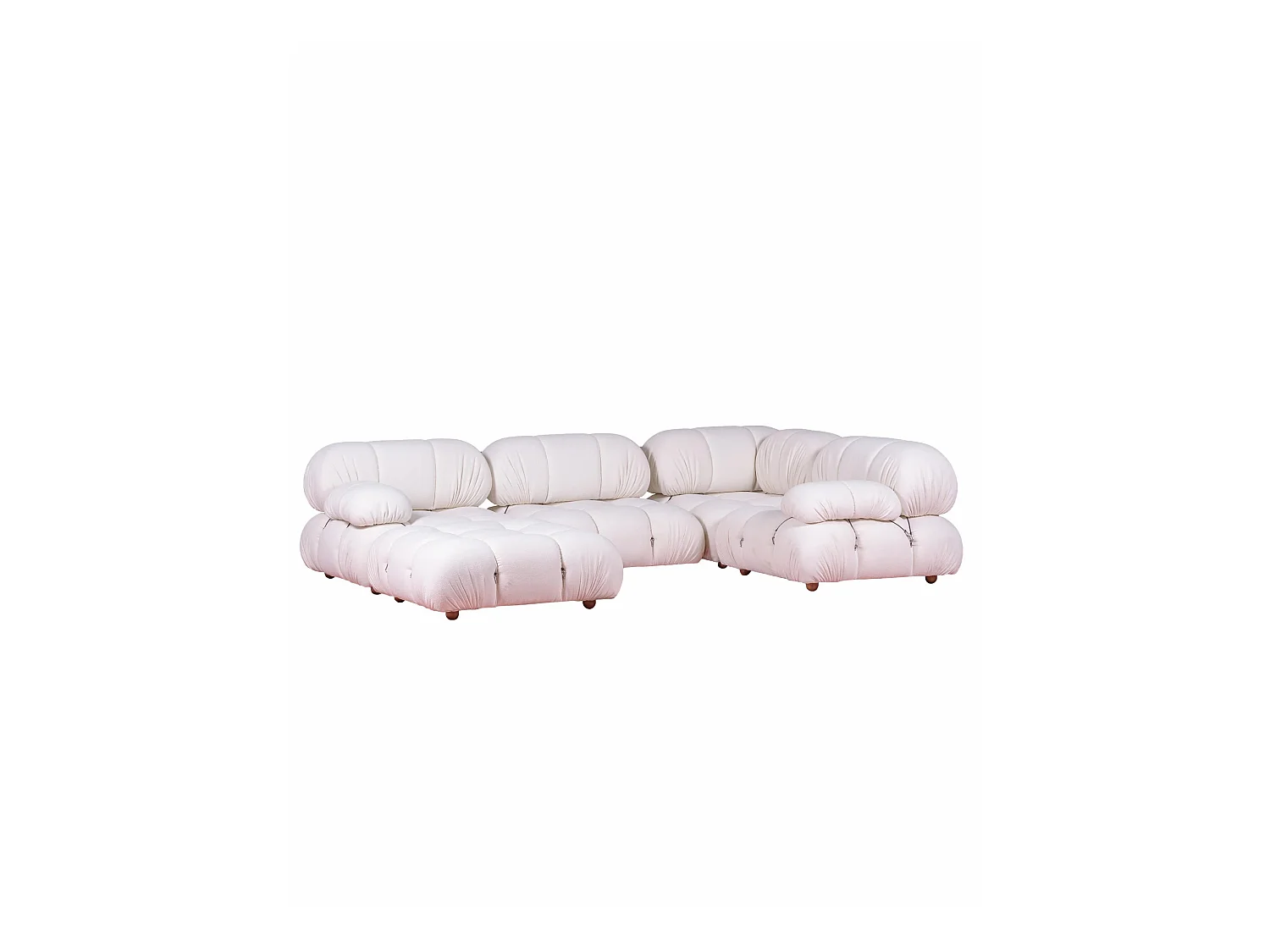 5-delige modulaire bank met 'U'-vormige chaise longue - Laurel - Wit