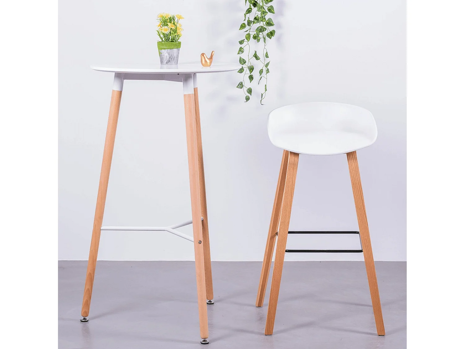 Mesa alta estilo Nordic (102cm) - Palermo - Branco