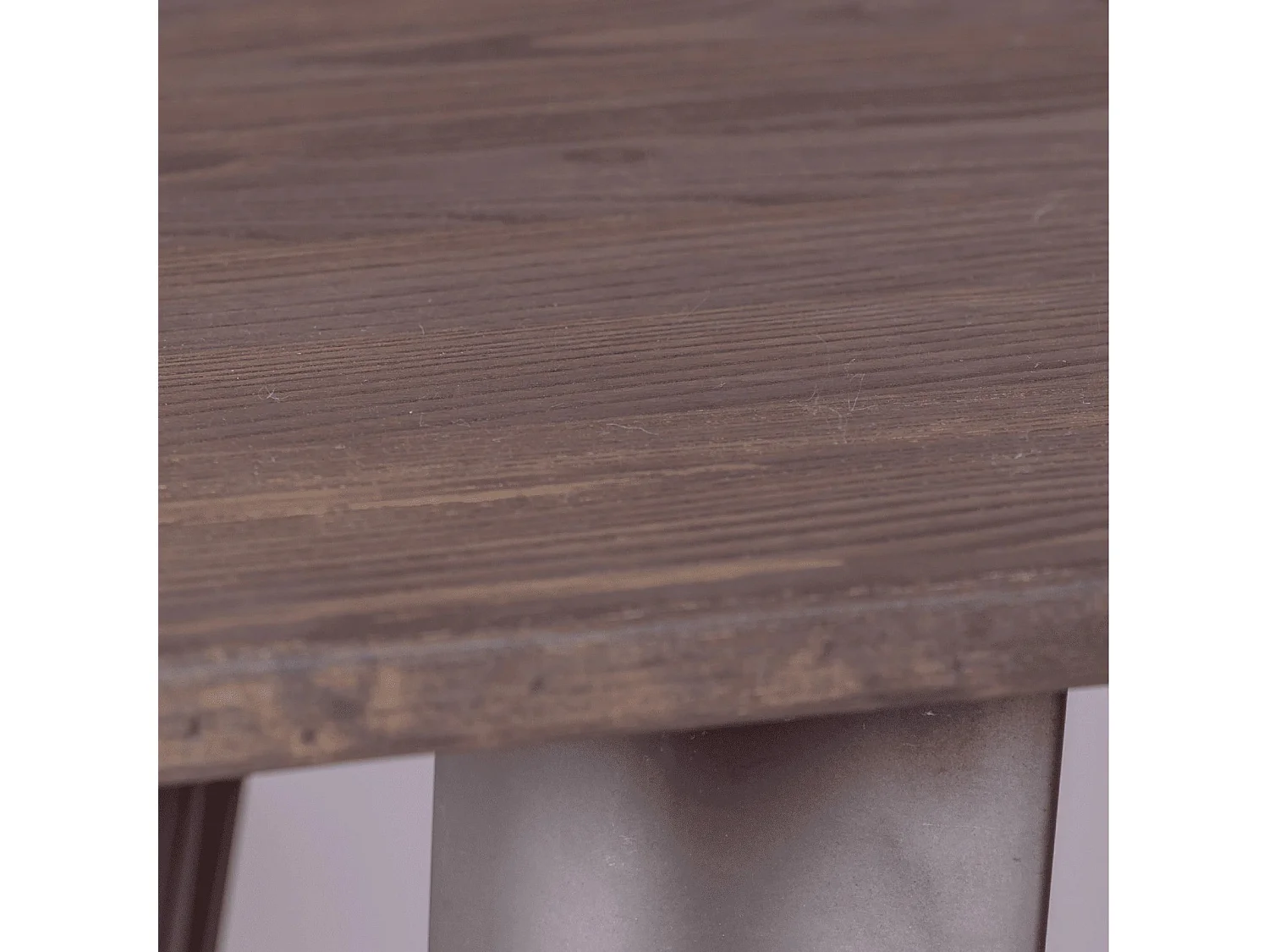 Industriële hoge tafel in verouderd staal en donker hout - Bistro - Antiek