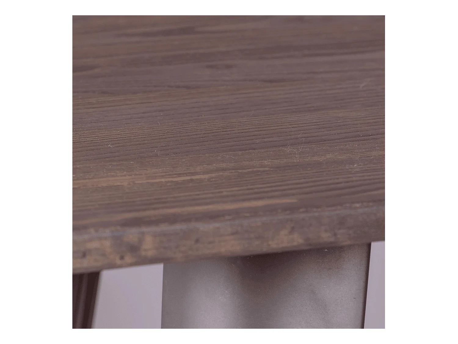 Industriële hoge tafel in verouderd staal en donker hout - Bistro - Antiek
