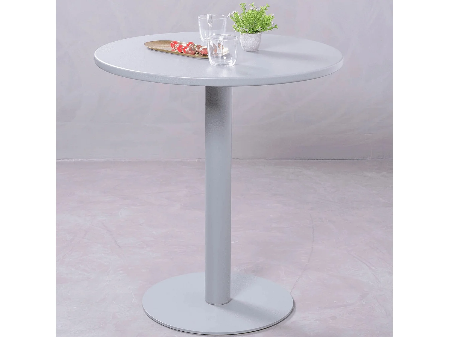 Table haute industrielle en acier 76cm de haut - Brandon - Gris