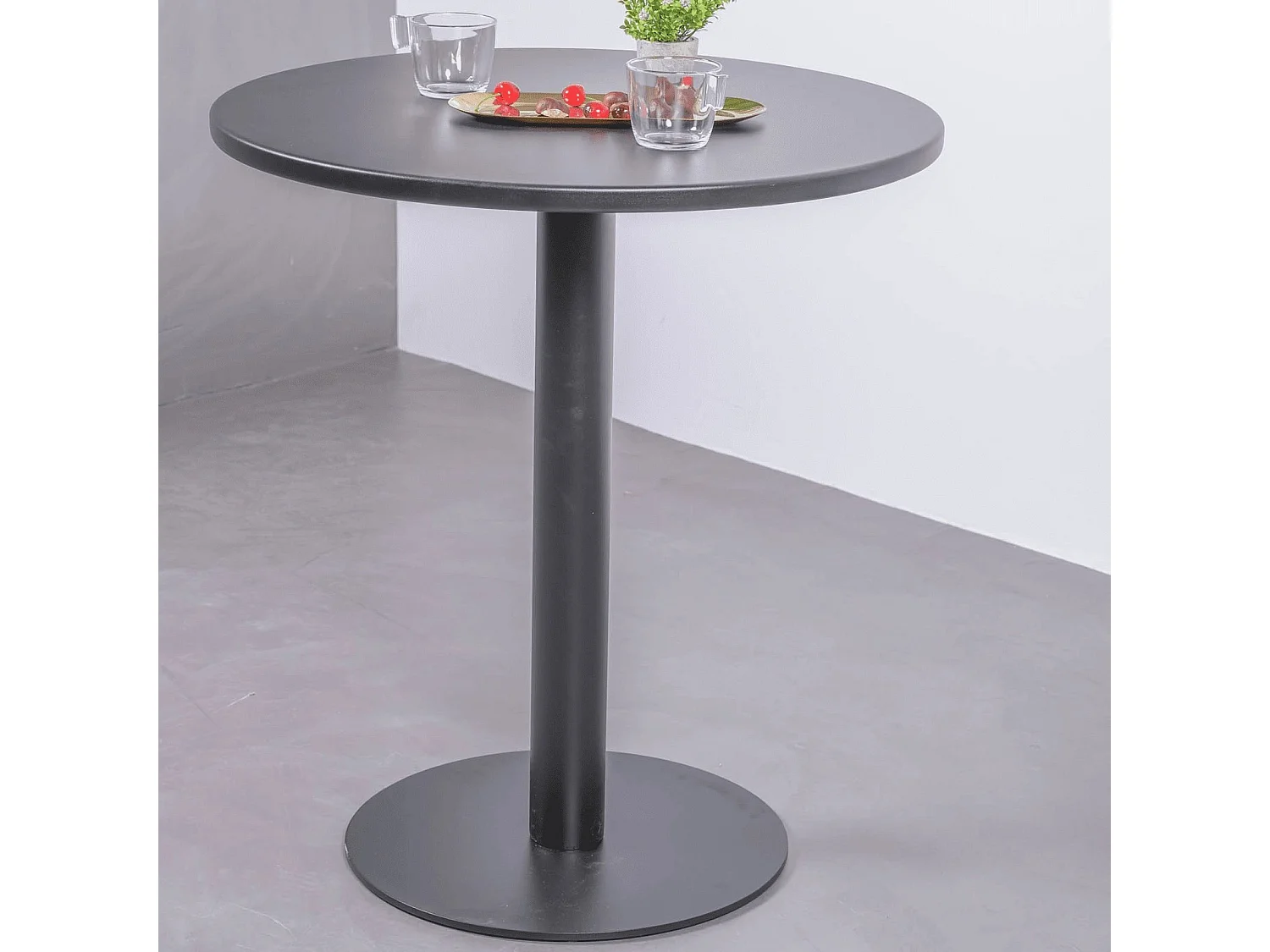 Mesa alta industrial de acero de 76cm de altura - Brandon - Negro