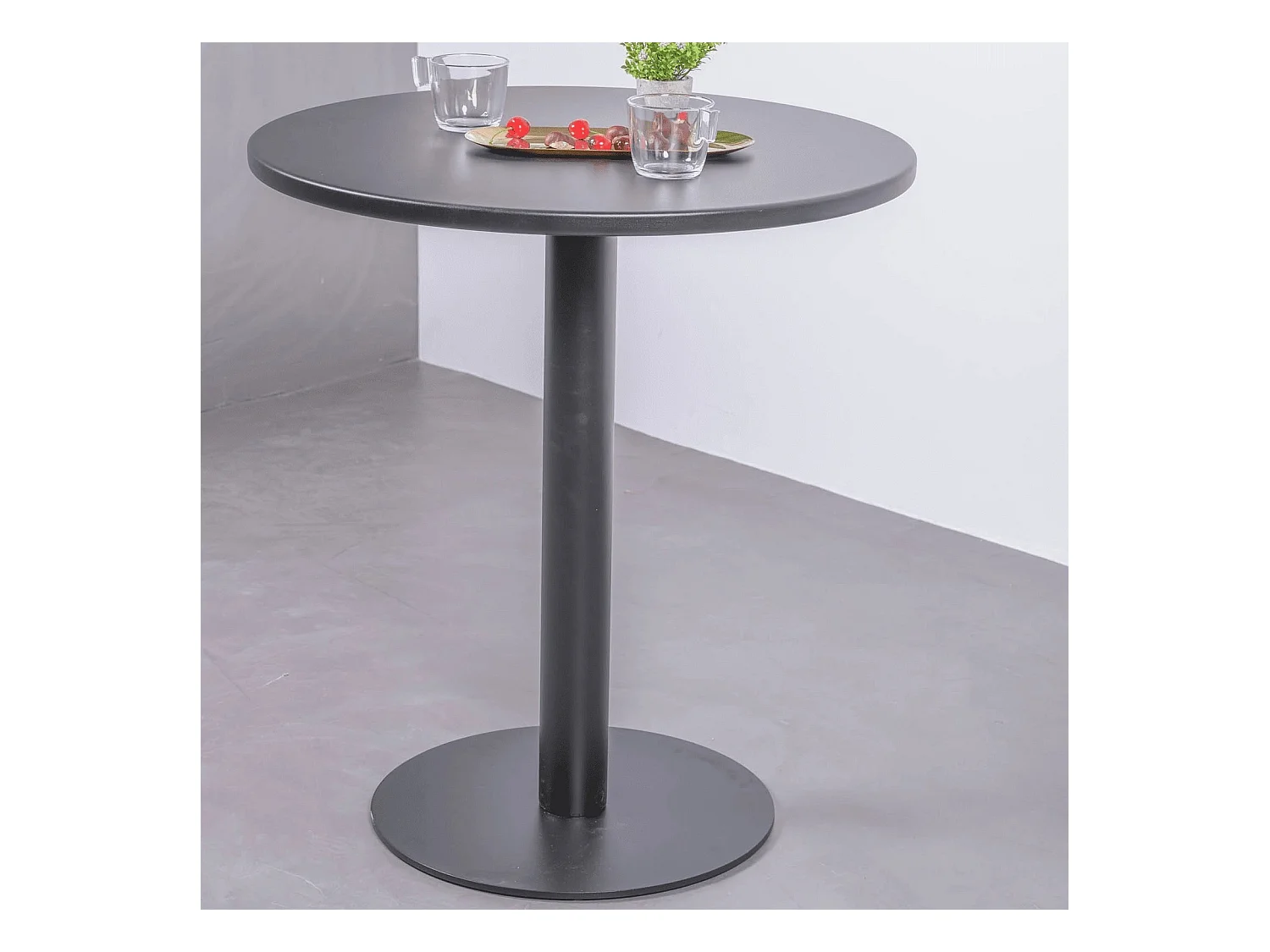 Industrieller Stehtisch aus Stahl, 76 cm hoch - Brandon - Schwarz