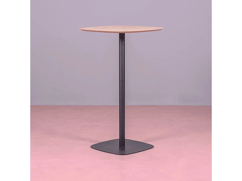 Hoher Tisch für Bar im Industriestil, 106 cm hoch und 60 x 60 cm - Pub - Eiche