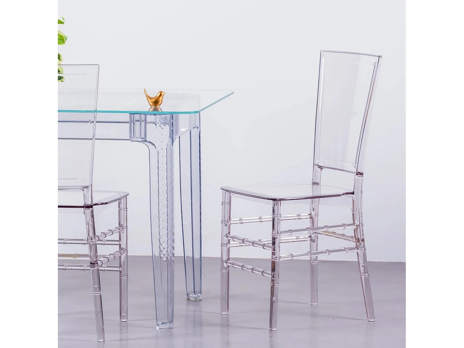 Cadeira de design em policarbonato transparente - Ghost - Transparente