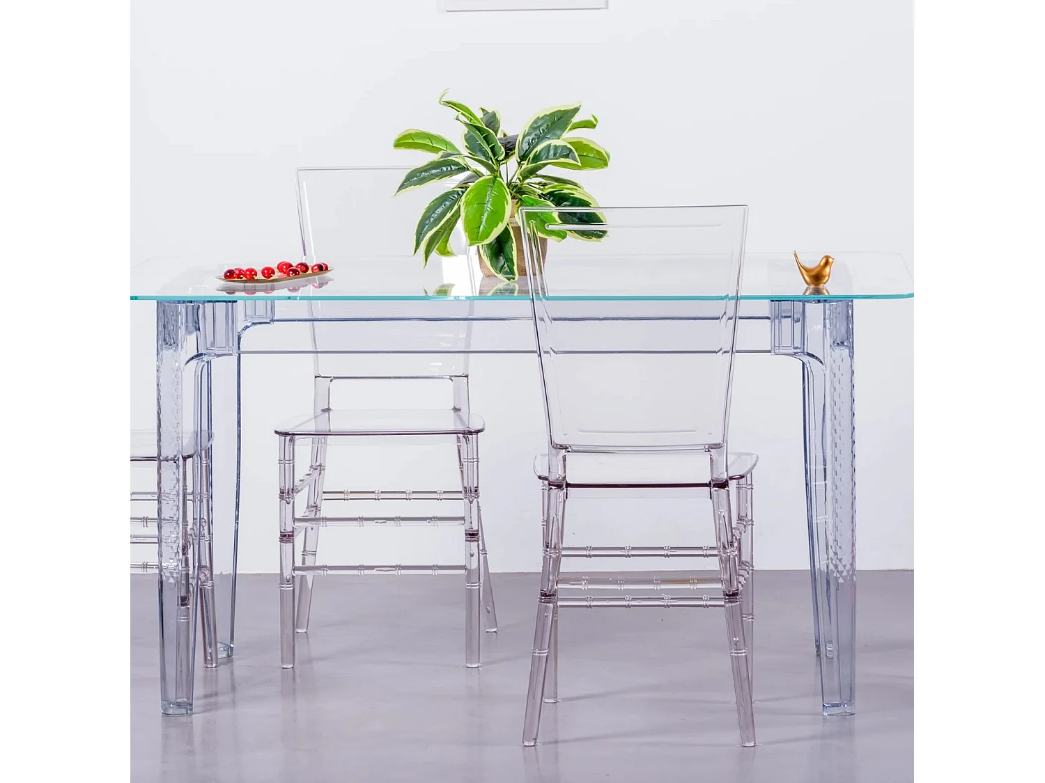 Cadeira de design em policarbonato transparente - Ghost - Transparente