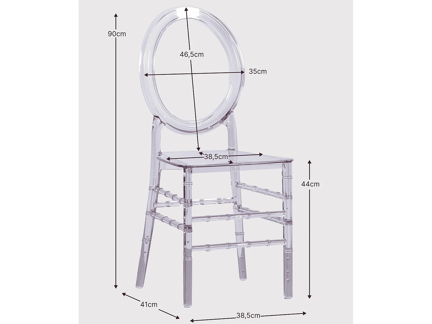 Chaise classique en polycarbonate transparent - Ghost - Transparent