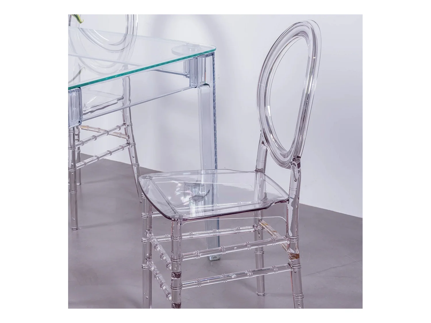 Klassieke stoel in transparant polycarbonaat - Ghost - Transparant