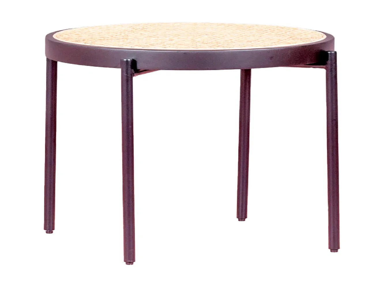 Mesa de centro retro con detalles en ratán natural (60cm) - North - Negro
