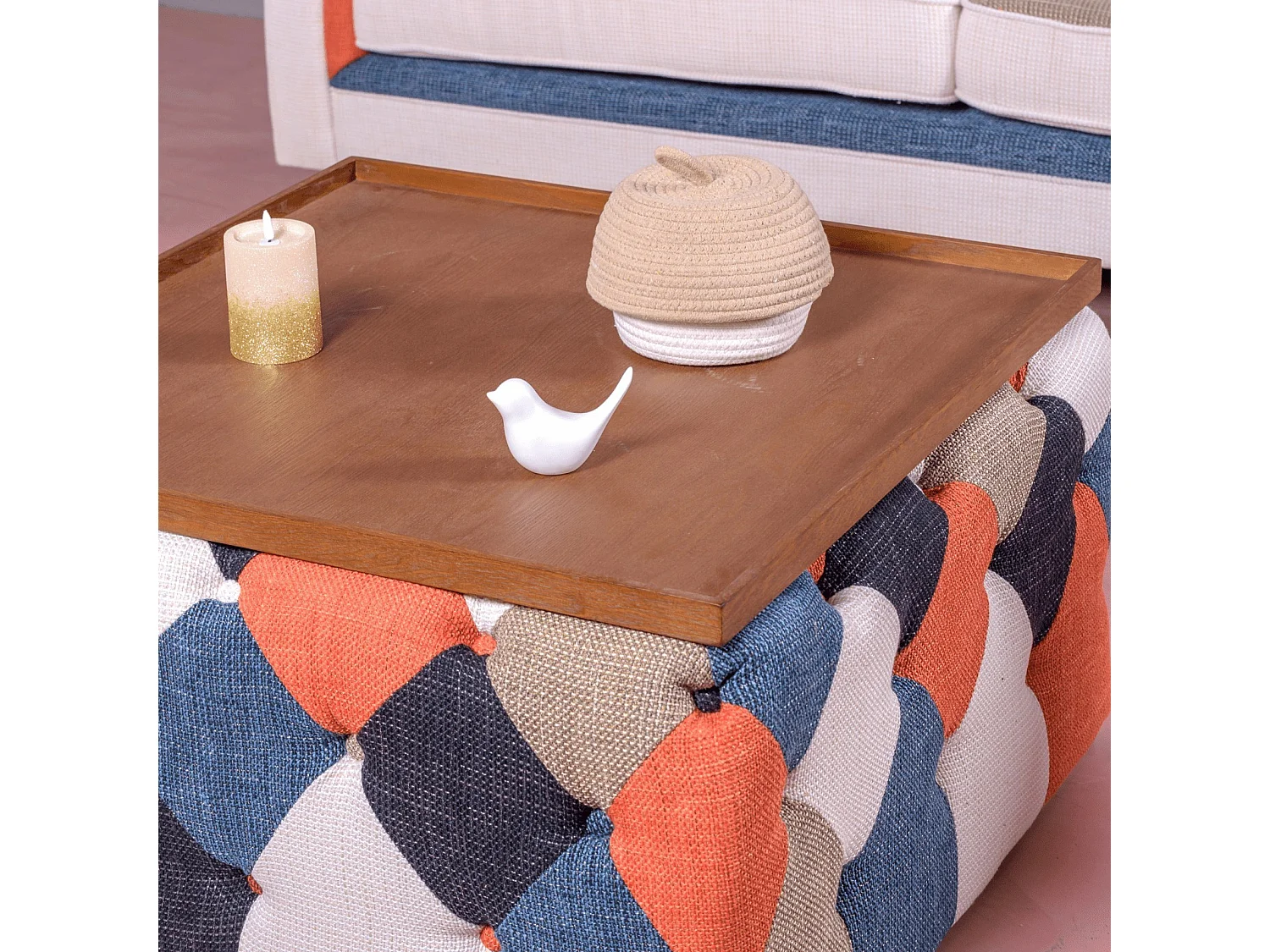 Table basse rembourrée patchwork - Chesterfield - Patchwork