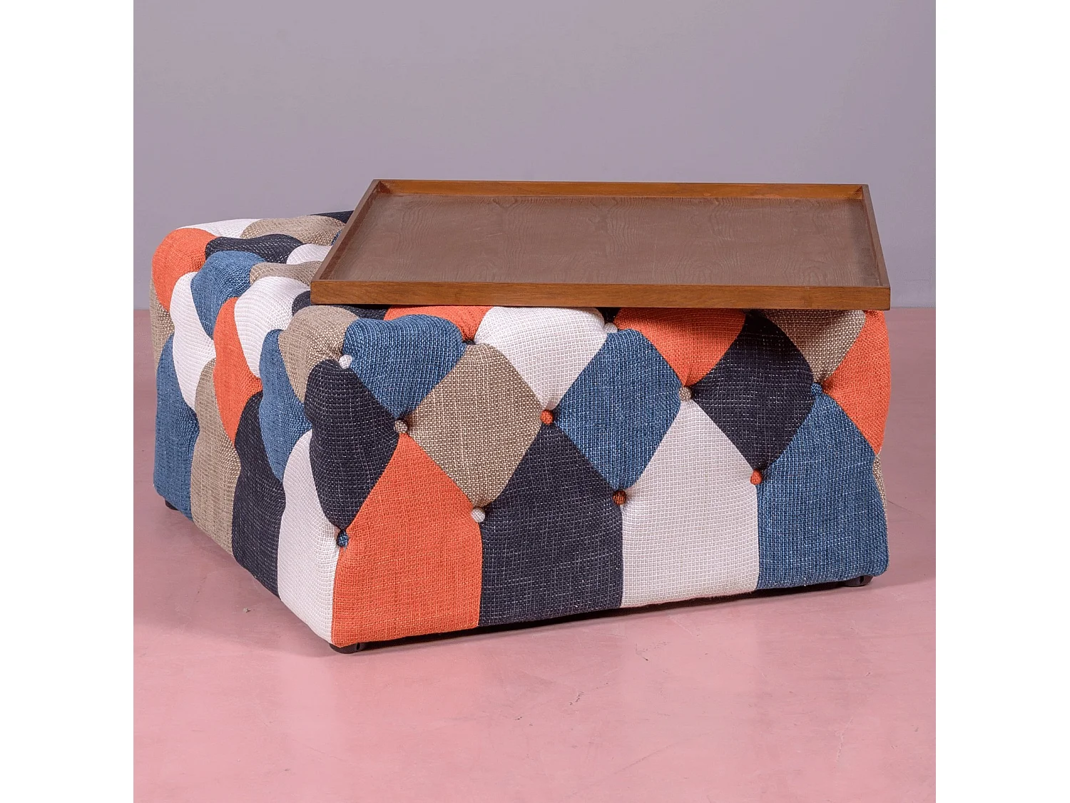 Patchwork gestoffeerde salontafel - Chesterfield - Lapwerk