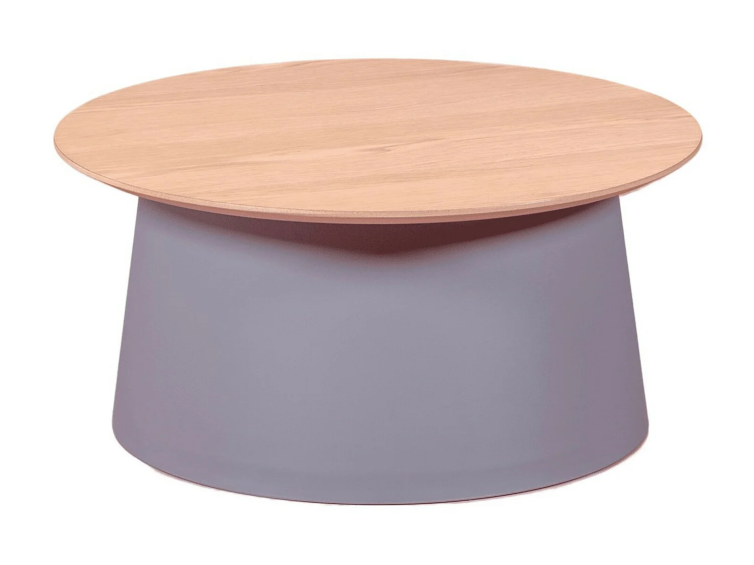 Table basse ronde avec plateau en bois de chêne - Norway - Gris