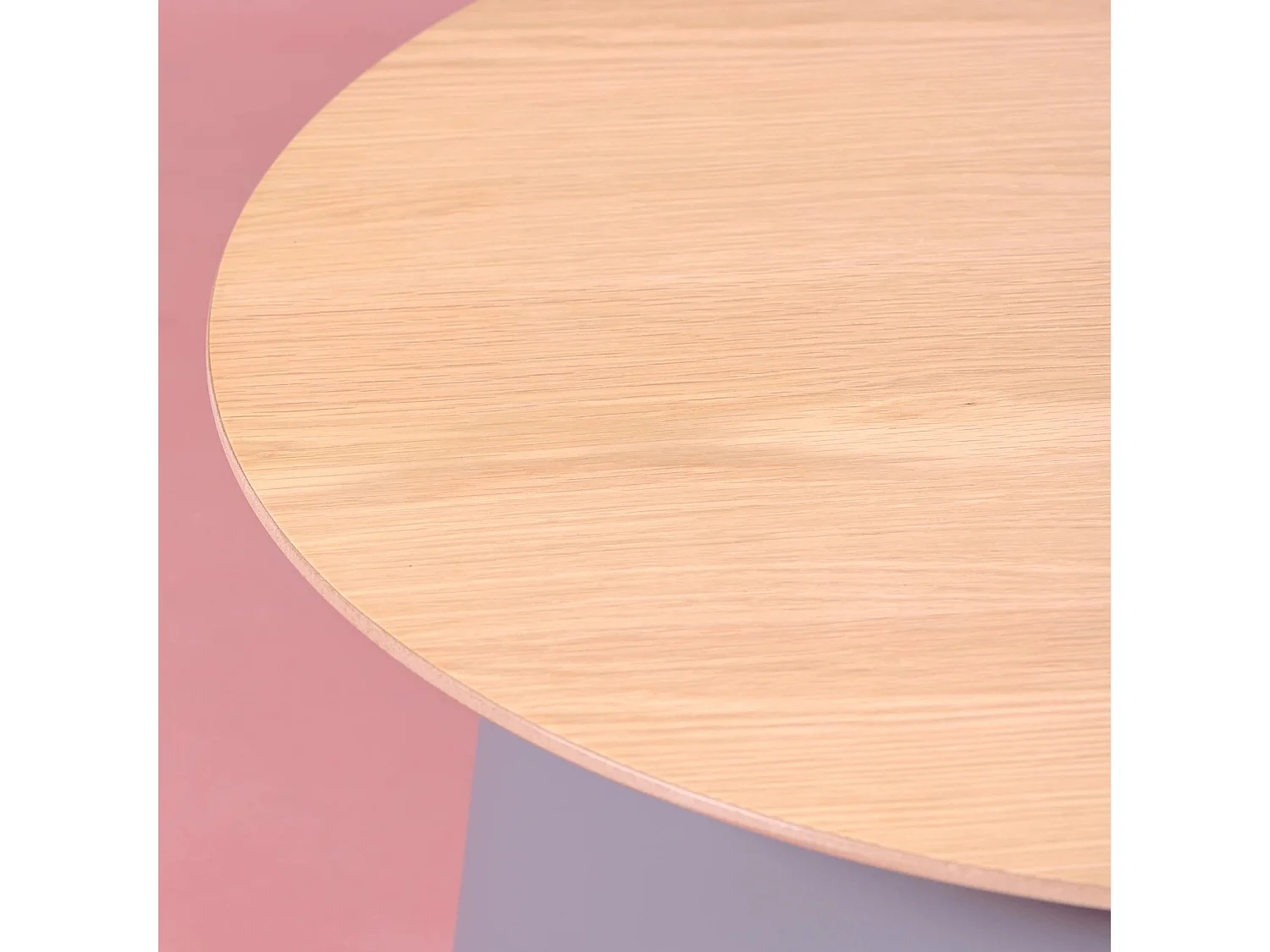 Table basse ronde avec plateau en bois de chêne - Norway - Gris