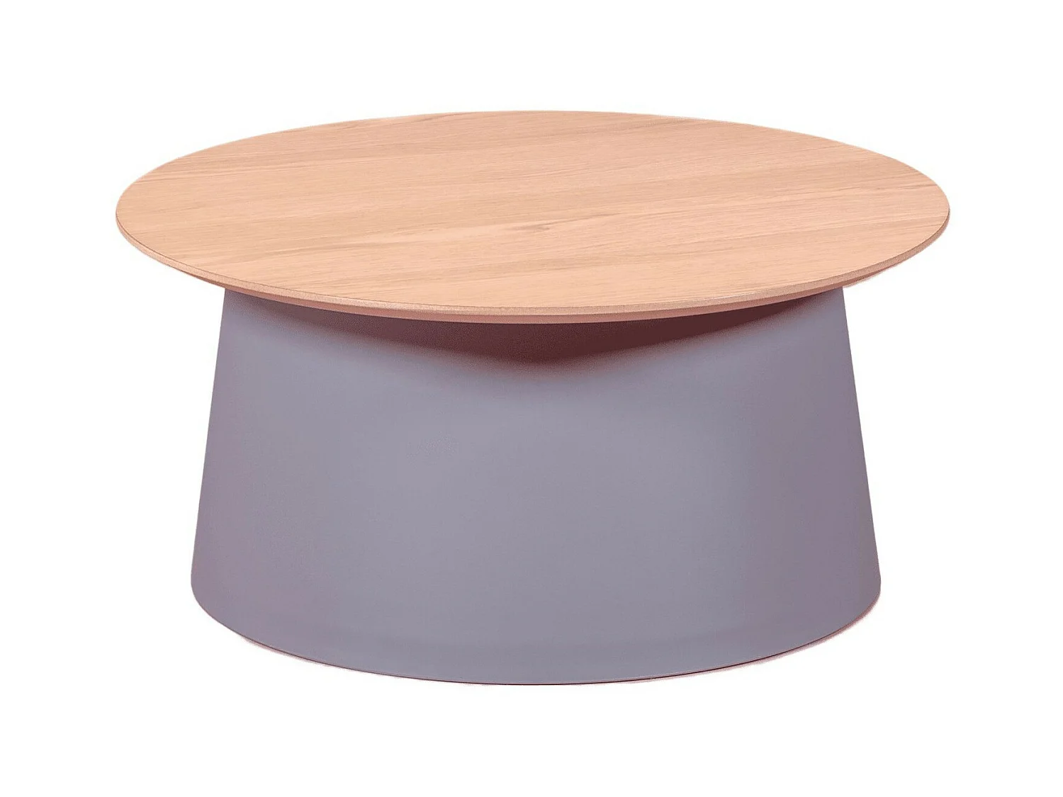Table basse ronde avec plateau en bois de chêne - Norway - Gris