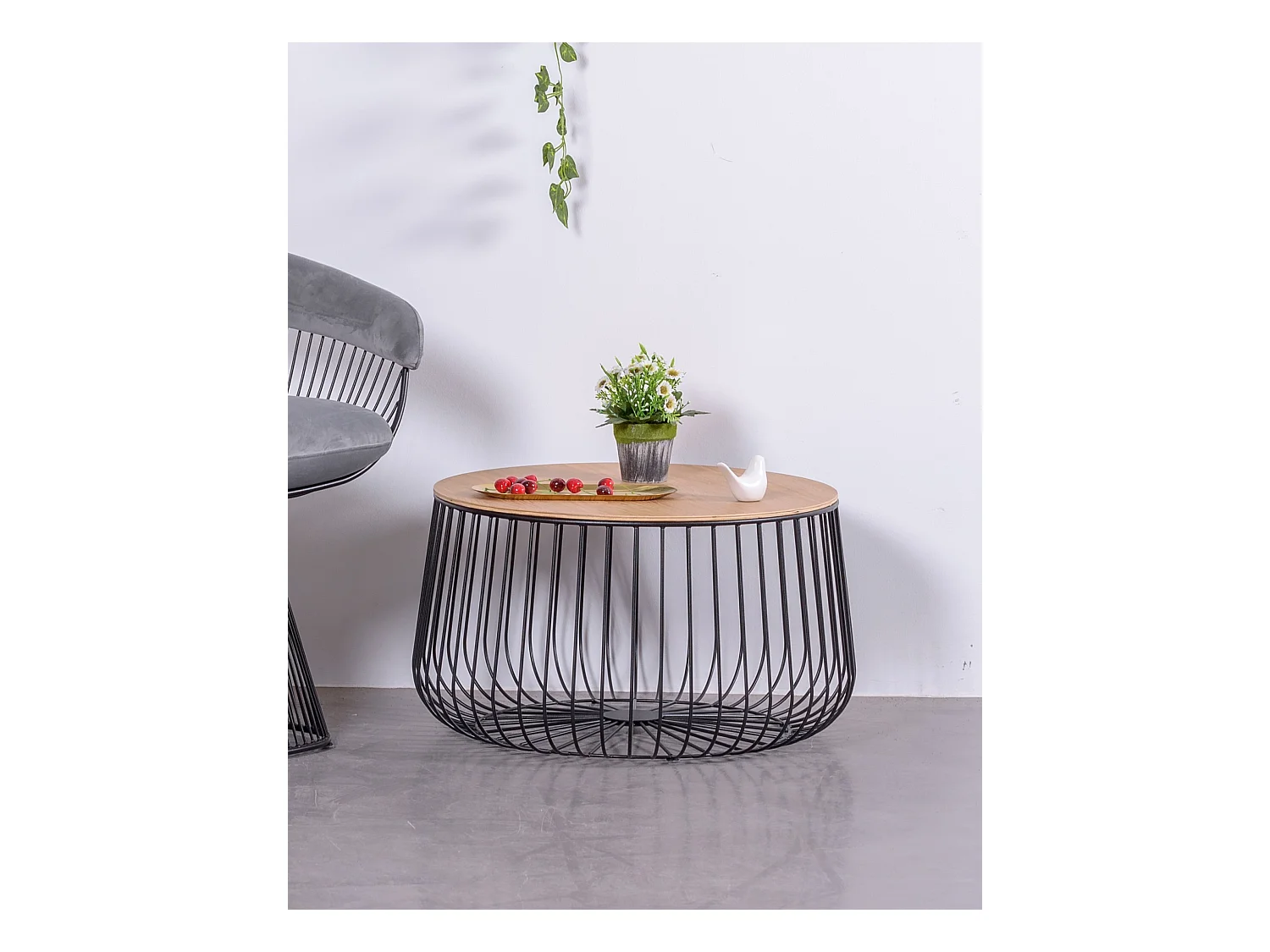 Salontafel in essenhout en gelakt staal - Zürich - Zwart