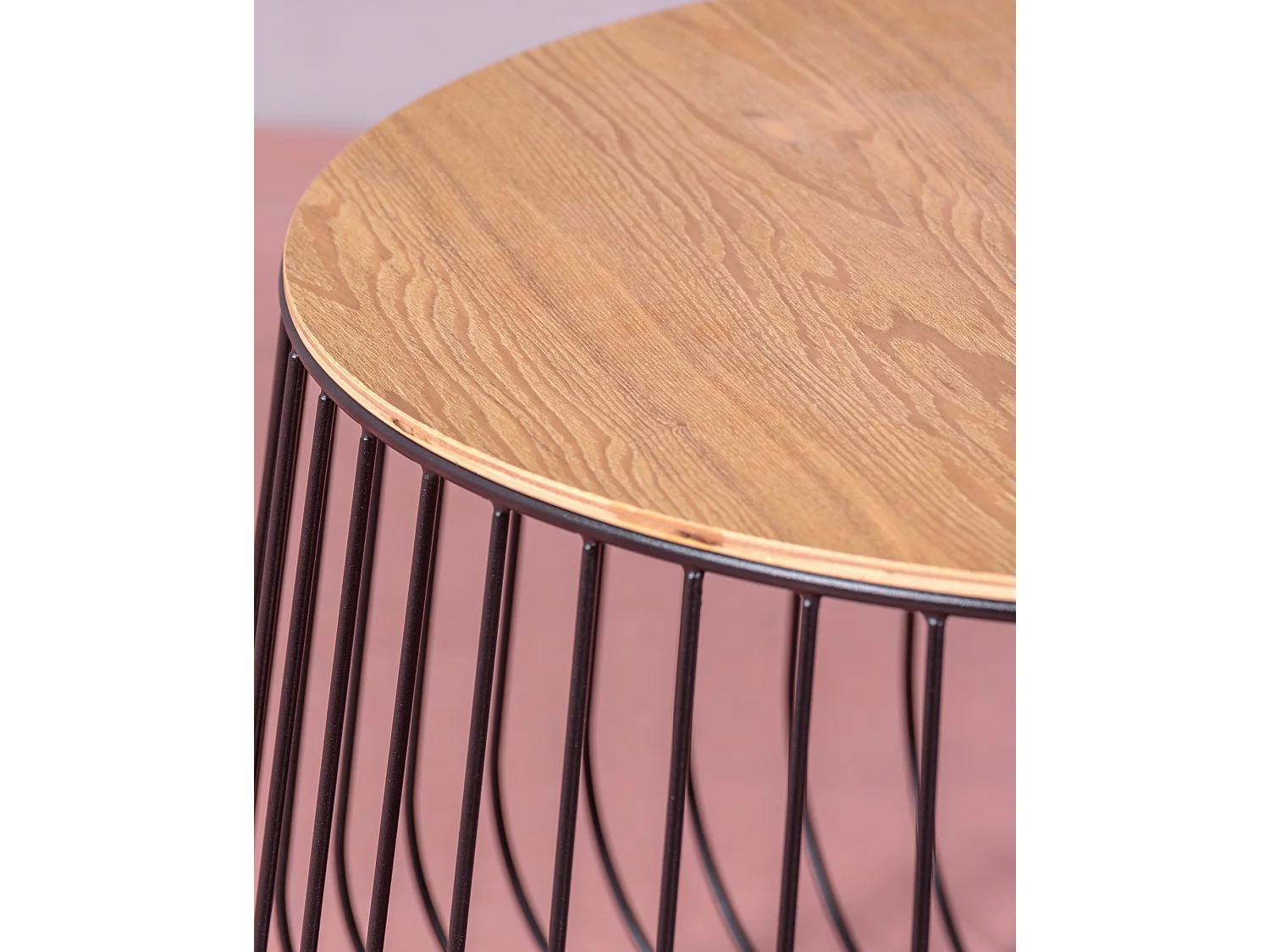 Table basse en bois de frêne et acier laqué - Zurich - Noir