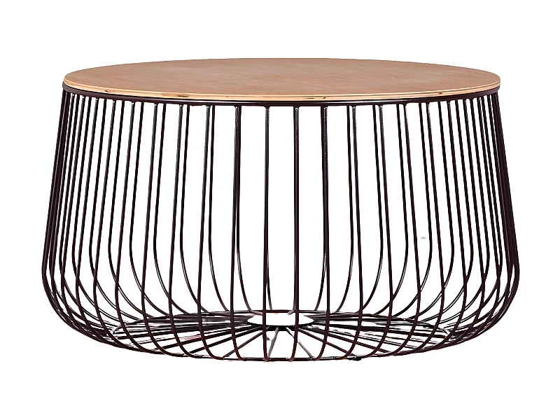 Mesa de centro em madeira de freixo e aço lacado - Zurique - Preto