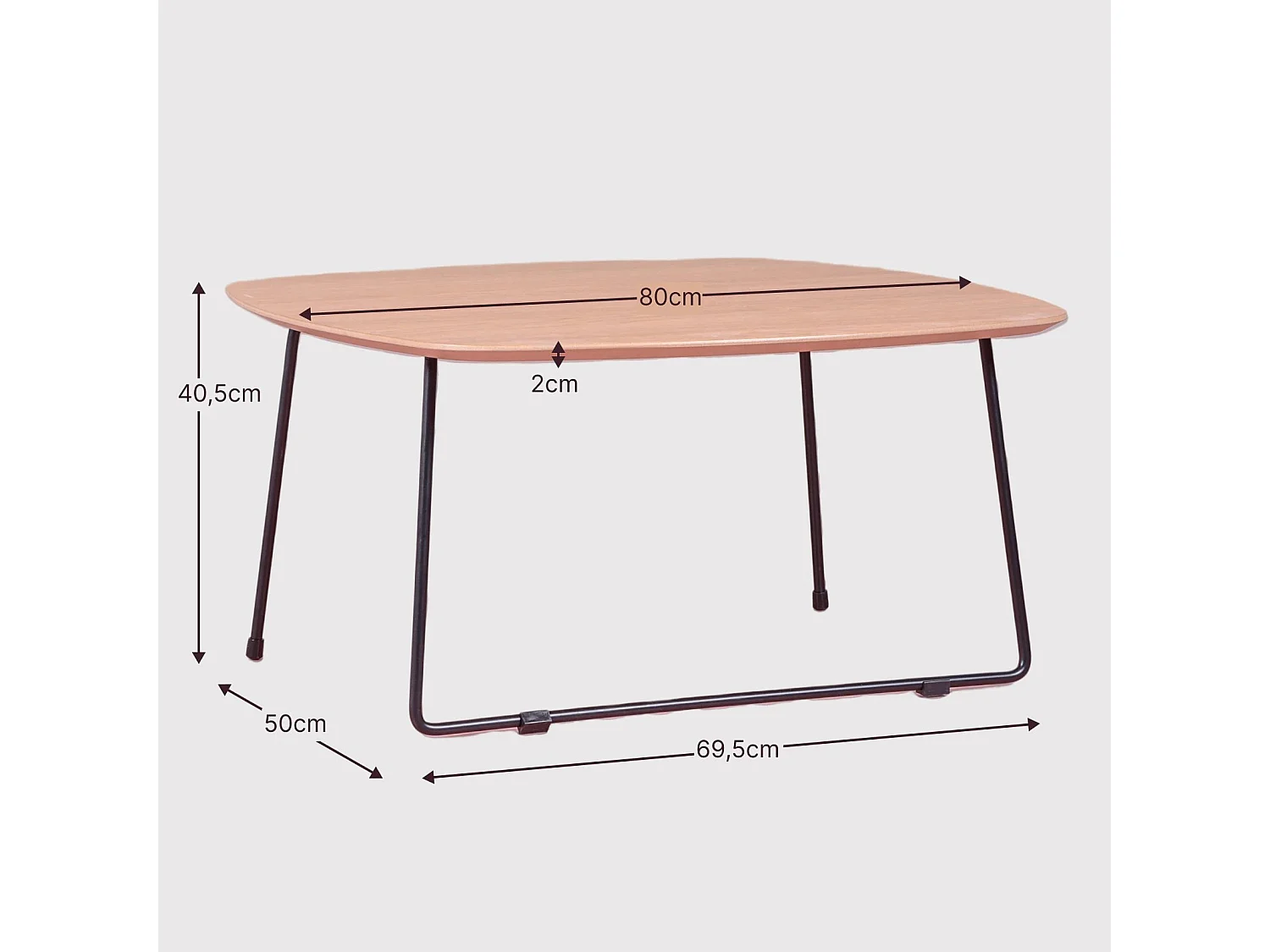 Mesa de centro quadrada em Madeira de Carvalho (80x80cm) - Modin - Carvalho