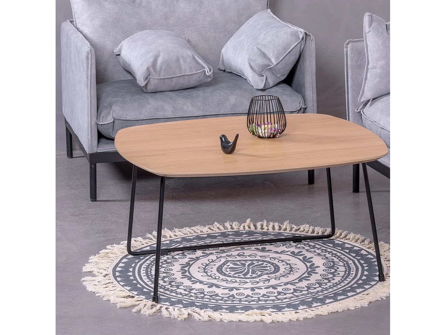 Vierkante salontafel in eikenhout (80x80cm) - Modin - Eik