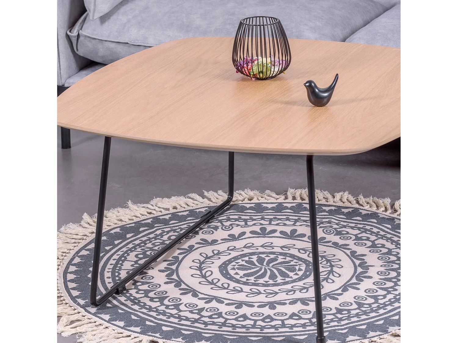 Vierkante salontafel in eikenhout (80x80cm) - Modin - Eik