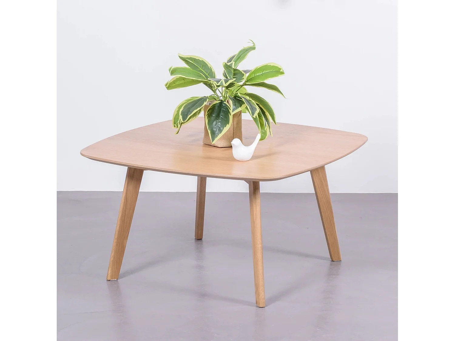 Mesa auxiliar cuadrada en madera de roble (80x80) - Northpole - Roble