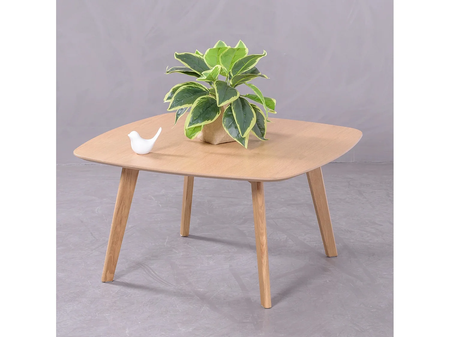 Mesa auxiliar cuadrada en madera de roble (80x80) - Northpole - Roble