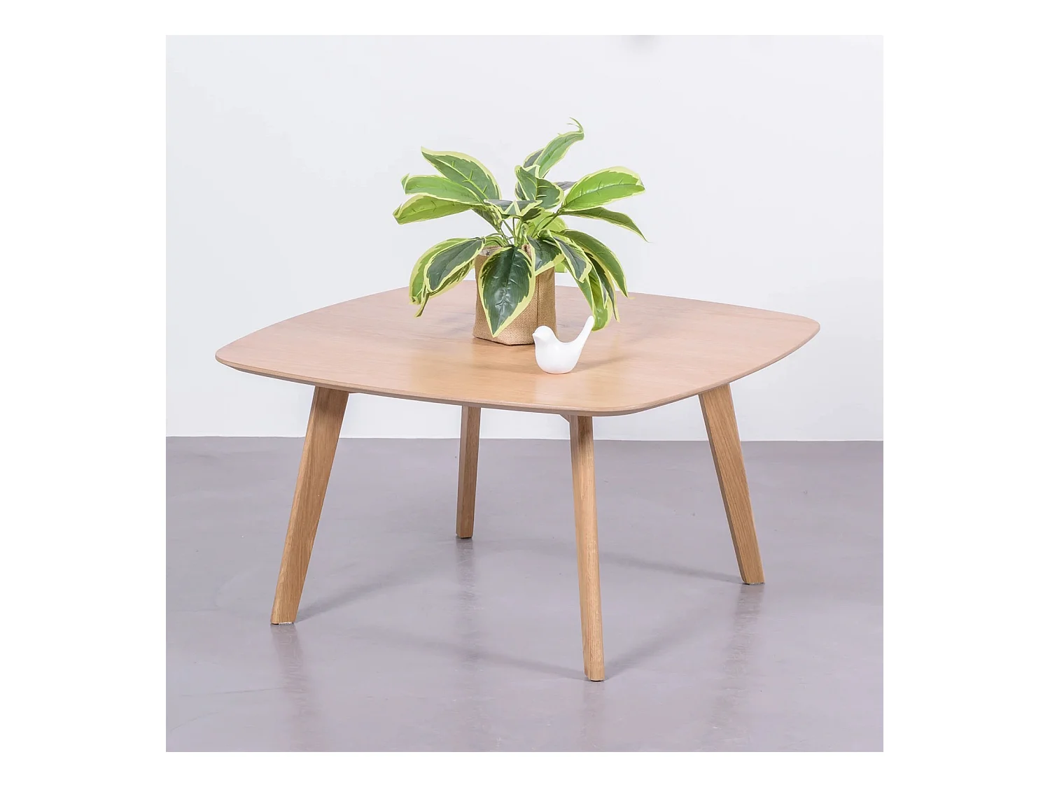 Mesa lateral quadrada em madeira de carvalho (80x80) - Northpole - Carvalho