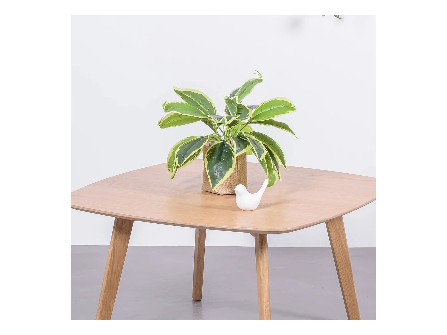 Mesa lateral quadrada em madeira de carvalho (80x80) - Northpole - Carvalho