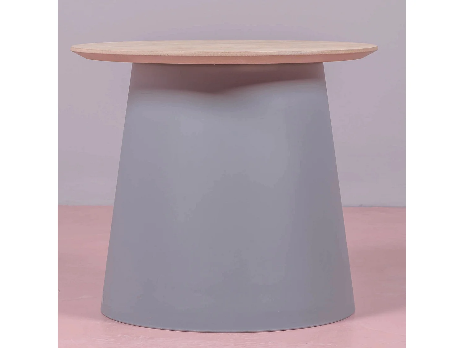 Tavolino rotondo in legno di quercia (50 cm) - Norway - Grigio