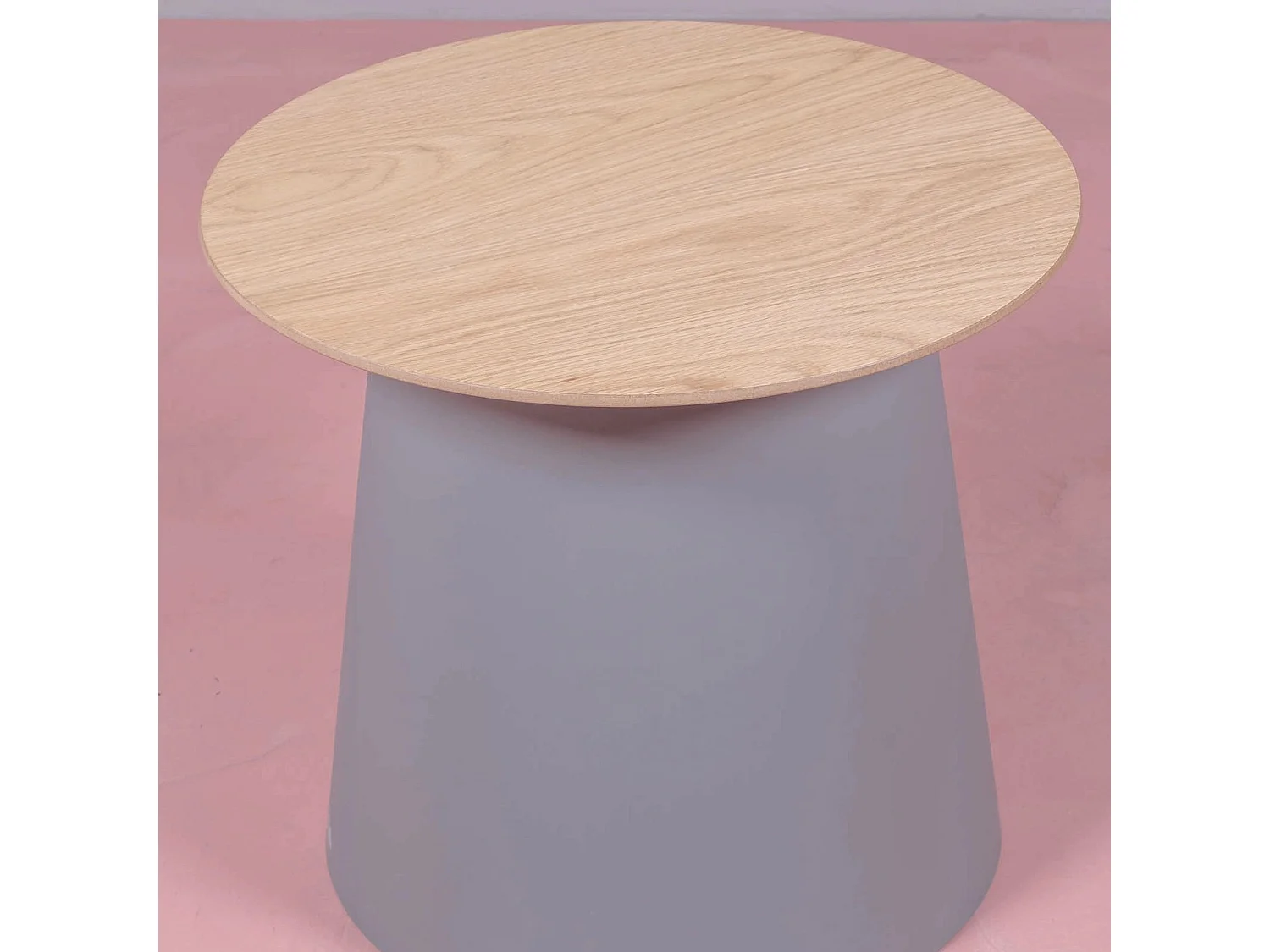 Tavolino rotondo in legno di quercia (50 cm) - Norway - Grigio