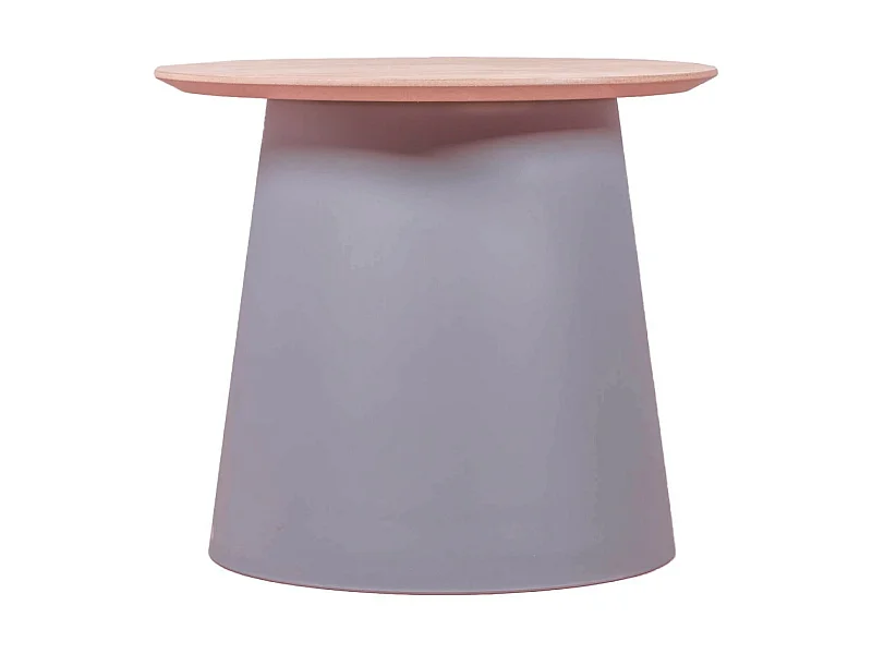 Mesa lateral redonda de madeira de carvalho (50cm) - Norway - Cinza