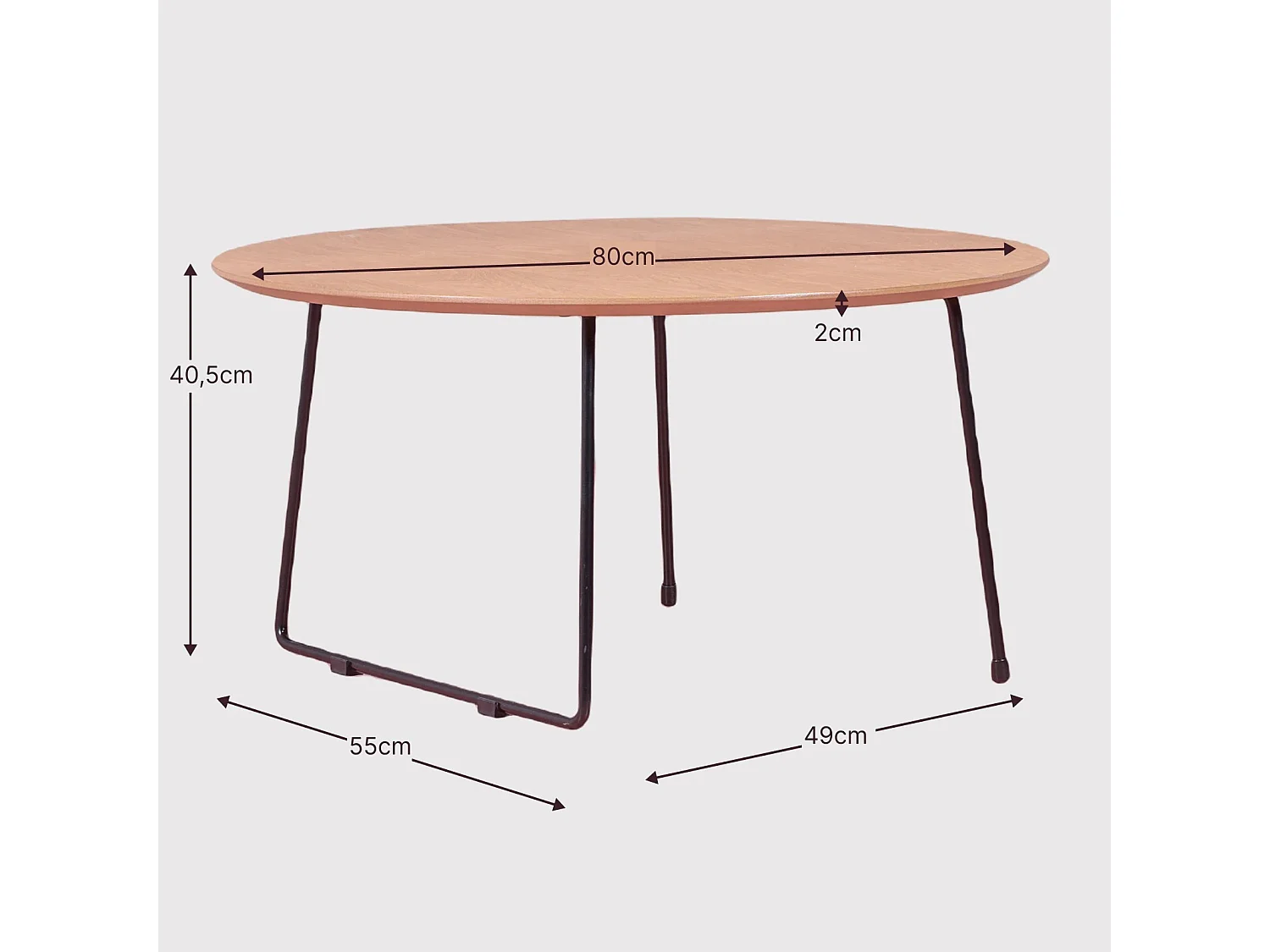 Ronde eikenhouten salontafel (80cm) - Modin - Eik
