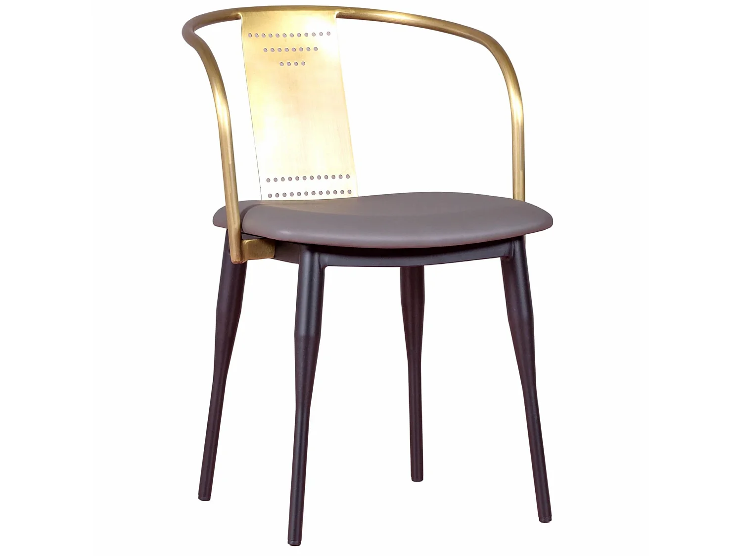 Chaise industrielle en acier doré et avec coussin - Bistro - Gris