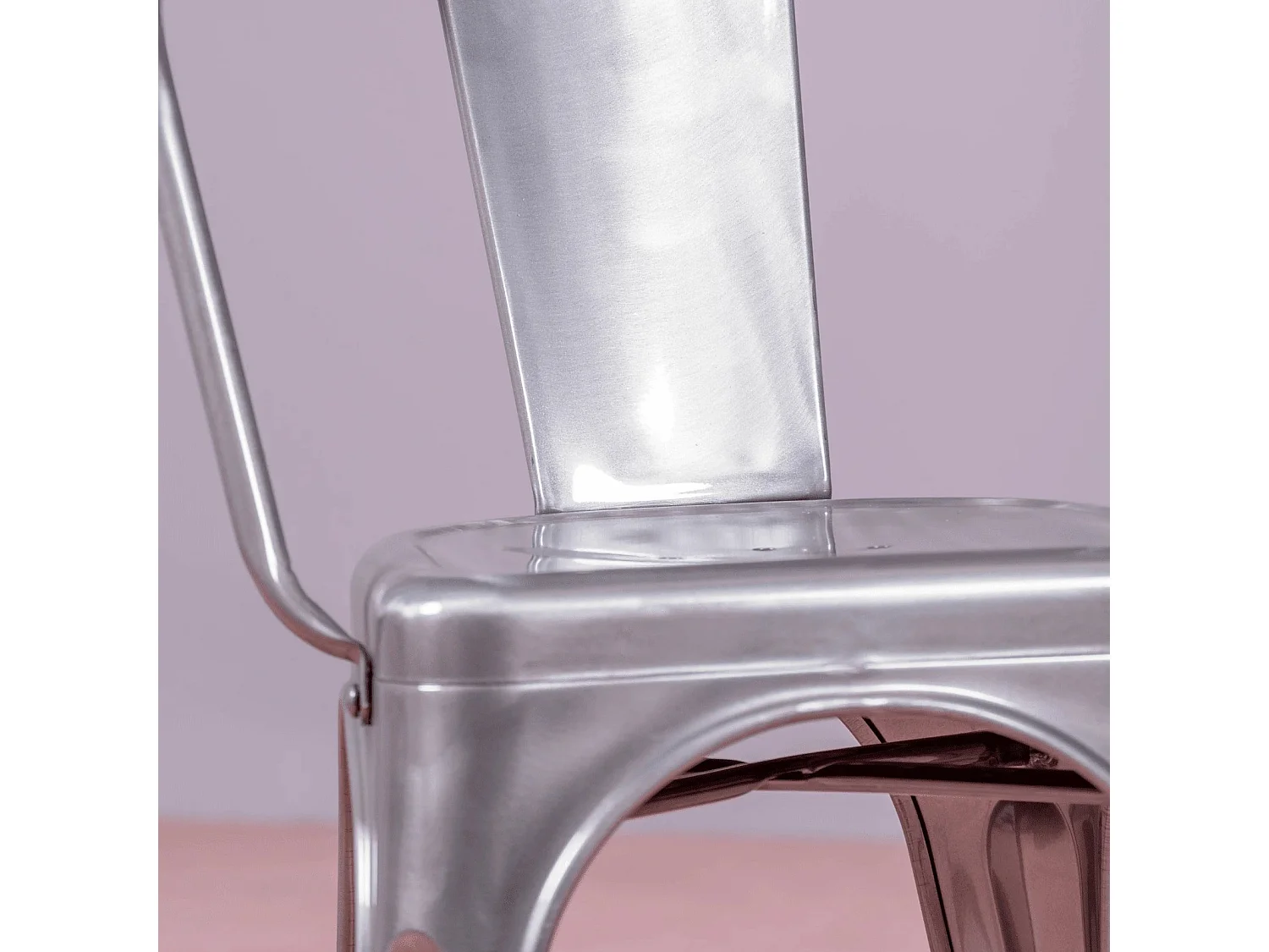 Sedia industriale con braccioli in acciaio metallizzato - Bistro - Metallo