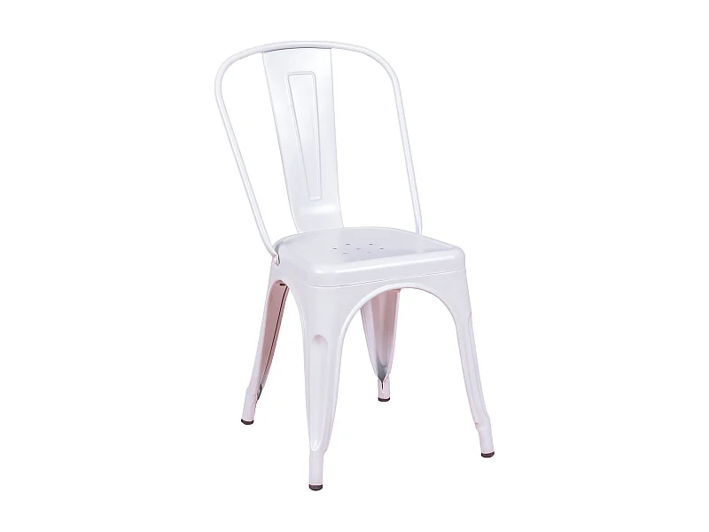 Silla metálica en acero de estilo industrial - Bistro - Blanco